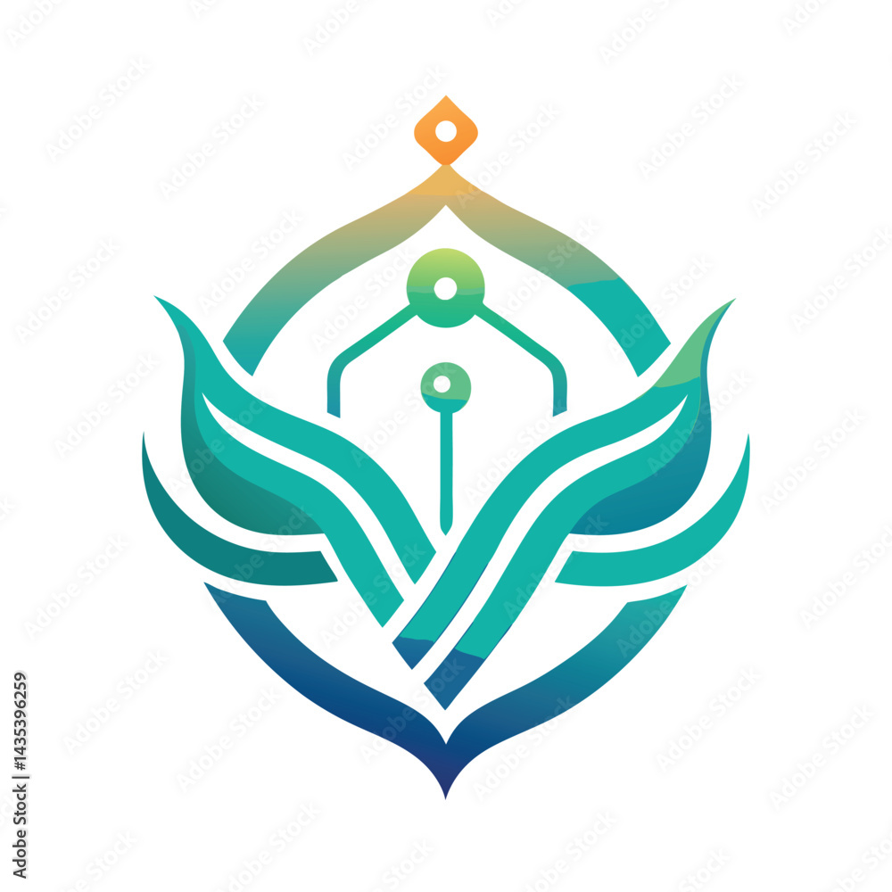 Poster elegant and simple logo design representing principles of quantum cryptography with modern aesthetic