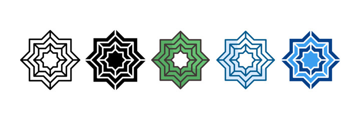 Ornament Icon Set Multiple Style Collection