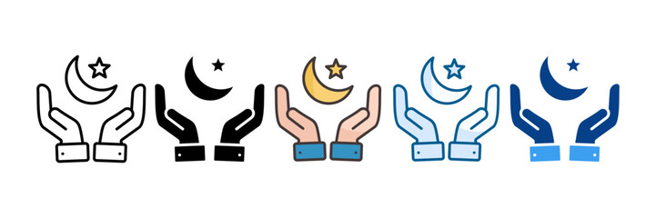 Pray Icon Set Multiple Style Collection