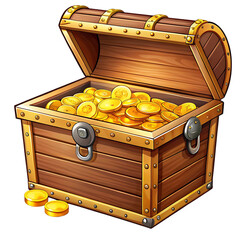 treasure chest with gold coins