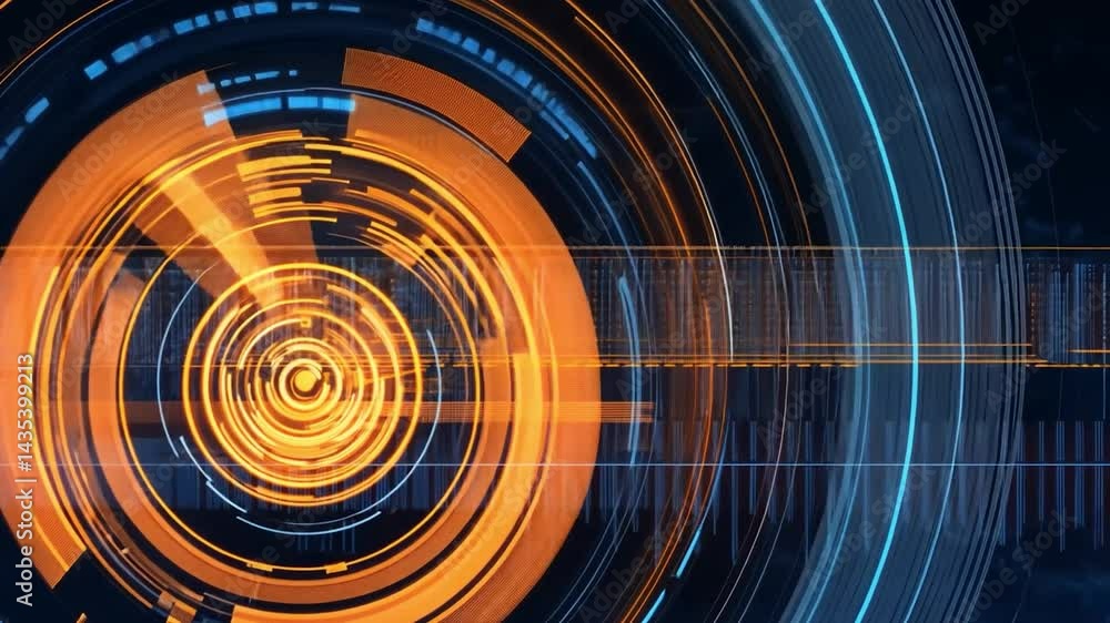 Poster abstract futuristic circular technology background with glowing elements