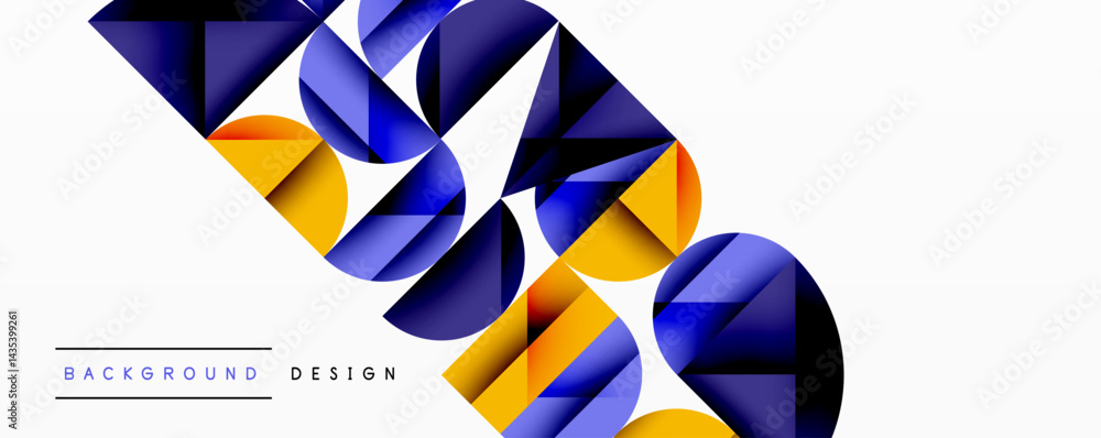 Poster abstract geometric shapes, vibrant colors, dynamic composition. modern design element for background