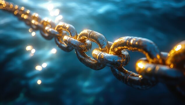 Golden Chain Underwater.