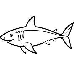 Minimal Basking Shark Vector on White