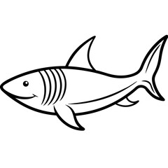 Minimal Basking Shark Vector on White