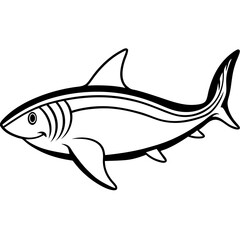 Minimal Basking Shark Vector on White