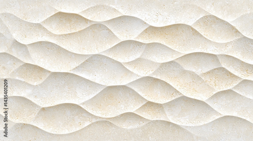 Poster a textured beige wall with a repeating wave pattern.