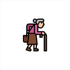 elderly man with suitcase