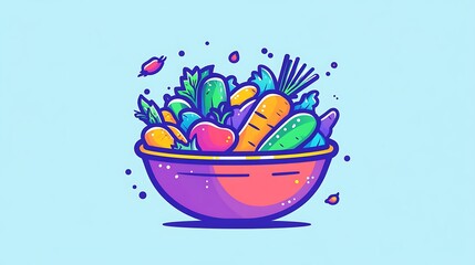 Colorful Veggie Bowl with Healthy Food.