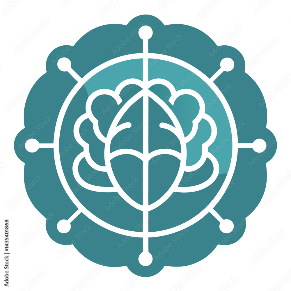 Aufkleber elegant vector logo design for a neural interfaces application showcasing a brain motif in a circula