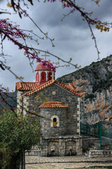 Orthodox Church Overlooking Lousios Canyon, Peloponnese, Greece