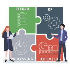 ROPA - Record of Processing activities acronym. business concept background. vector illustration concept with keywords and icons. lettering illustration with icons for web banner, flyer, landing	