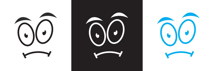 Cartoon faces  icon. Vector for websites, mobile interfaces, presentations, banner, visual branding etc. Vector illustration. isolated on white and black background. EPS 10