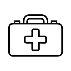 Obraz premium First Aid Kit Icon for Medical Websites, Emergency Preparedness Materials, Healthcare Apps, Safety Instructions, Workplace Training Resources and School Health Education