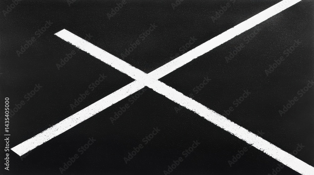Poster a minimalist abstract composition of intersecting white lines on a black background.