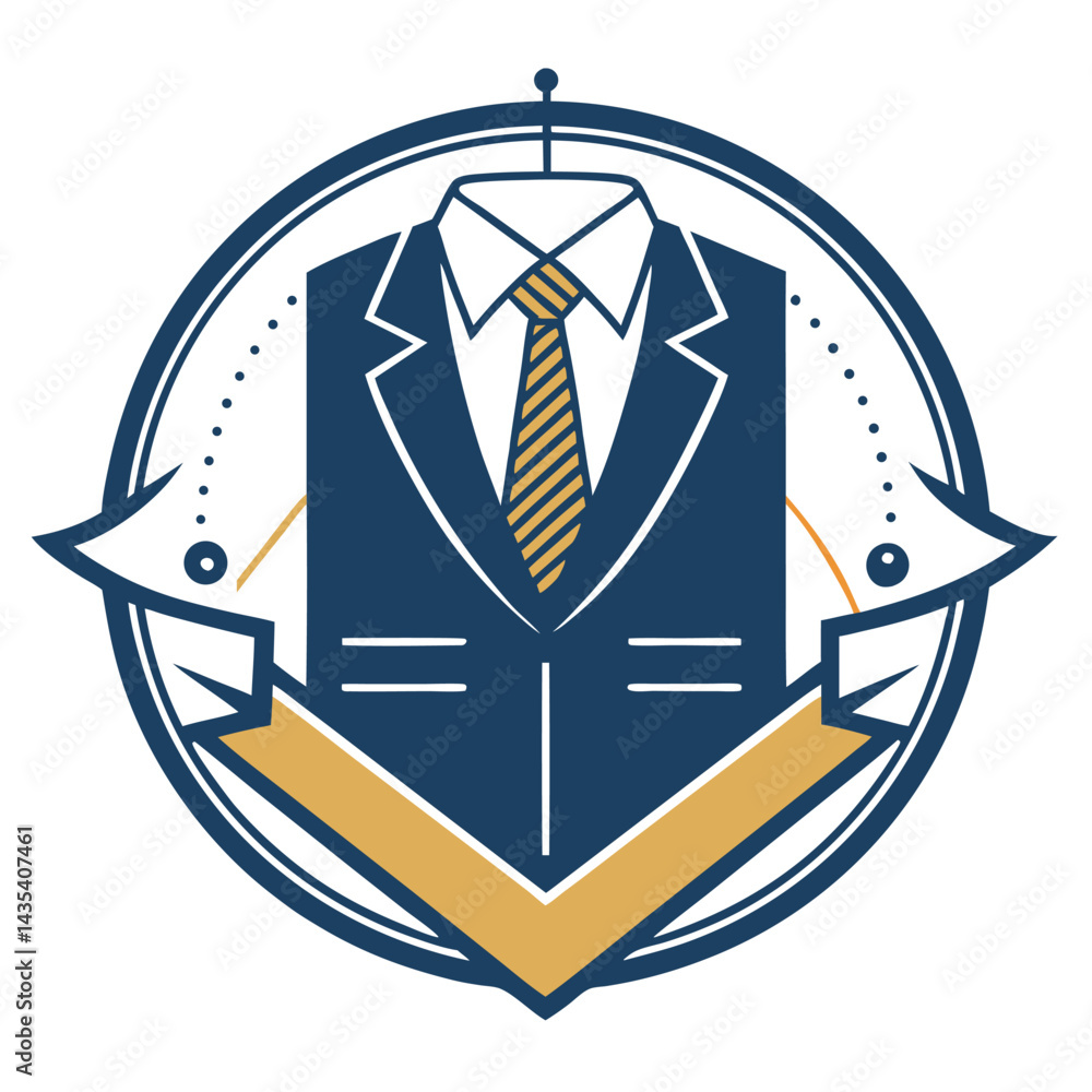Aufkleber precise minimalist logo design for custom tailoring services highlighting elegant suit and craftsman