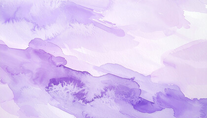 Fototapeta premium Watercolor painting with soft brushstrokes in pastel purple tones, dreamy and relaxing. Hand drawn