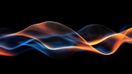 Fototapeta premium abstract wave background orange and blue energy flow