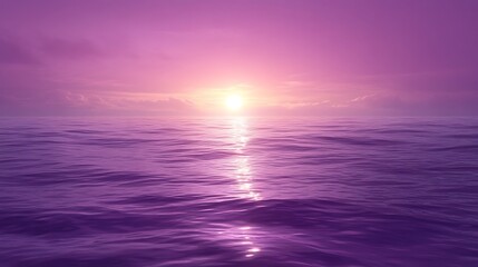 Fototapeta premium Purple sunset over calm ocean