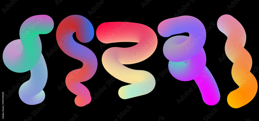 Poster a vibrant 3d visualization of a twisting, fluid form in motion—featuring bold colors, smooth geometr