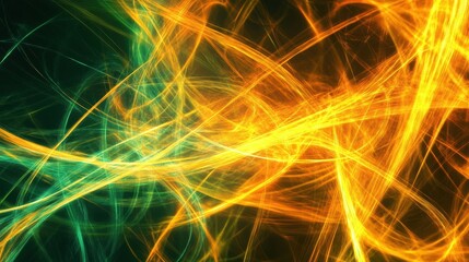Obraz premium abstract orange and green energy lines