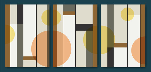 Modern simple abstract poster collection. Aesthetic posters with geometric shapes