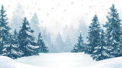 winter wonderland snowy forest scene