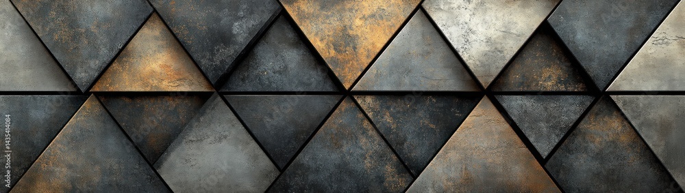 Poster abstract geometric pattern of textured triangles