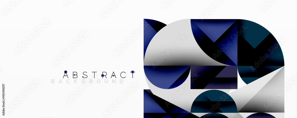 Aufkleber geometric shapes overlap, creating modern abstract design. blue, white, gray tones dominate composit