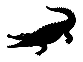 Obraz premium alligator silhouette vector for wildlife conservation, branding, web graphics, educational visuals, and creative design 