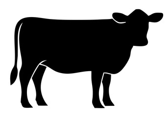 Fototapeta premium cow silhouette vector for farm branding, agricultural designs, web graphics, educational visuals, and creative projects 