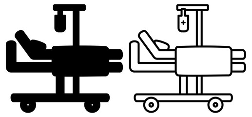 intensive care unit icon, simple flat style, illustration, logo sign symbol pictogram template, for ui or ux isolated on white for mobile app, editable