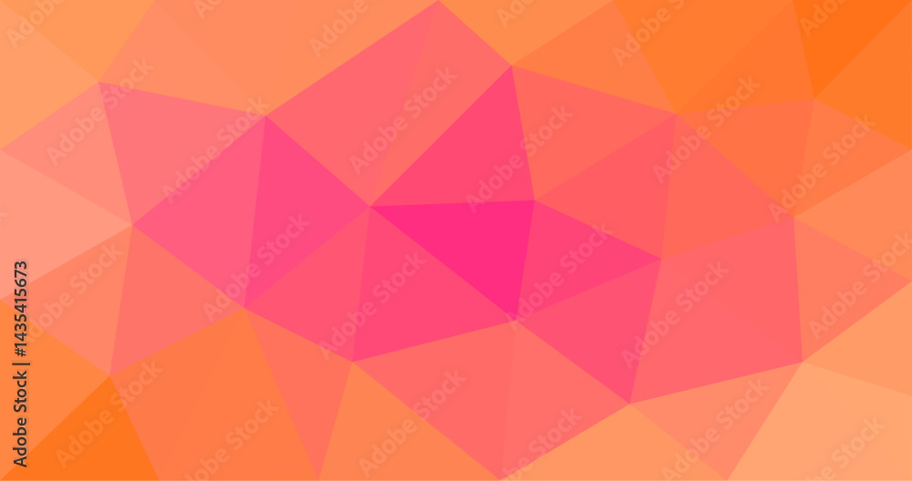 Poster orange triangular abstract polygonal vector background design