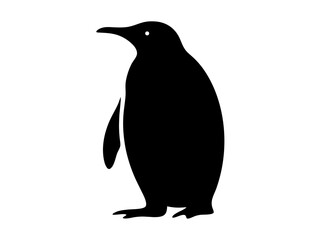 Fototapeta premium silhouette of a standing penguin with a smooth, rounded body and slightly extended flippers, ideal for wildlife branding, arctic-themed designs, and conservation projects 