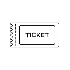 Ticket icon isolated on white background.