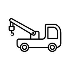 tow truck icon, simple flat style, illustration, logo sign symbol pictogram template, for ui or ux isolated on white for mobile app, editable
