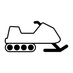 snowmobile icon, simple flat style, illustration, logo sign symbol pictogram template, for ui or ux isolated on white for mobile app, editable