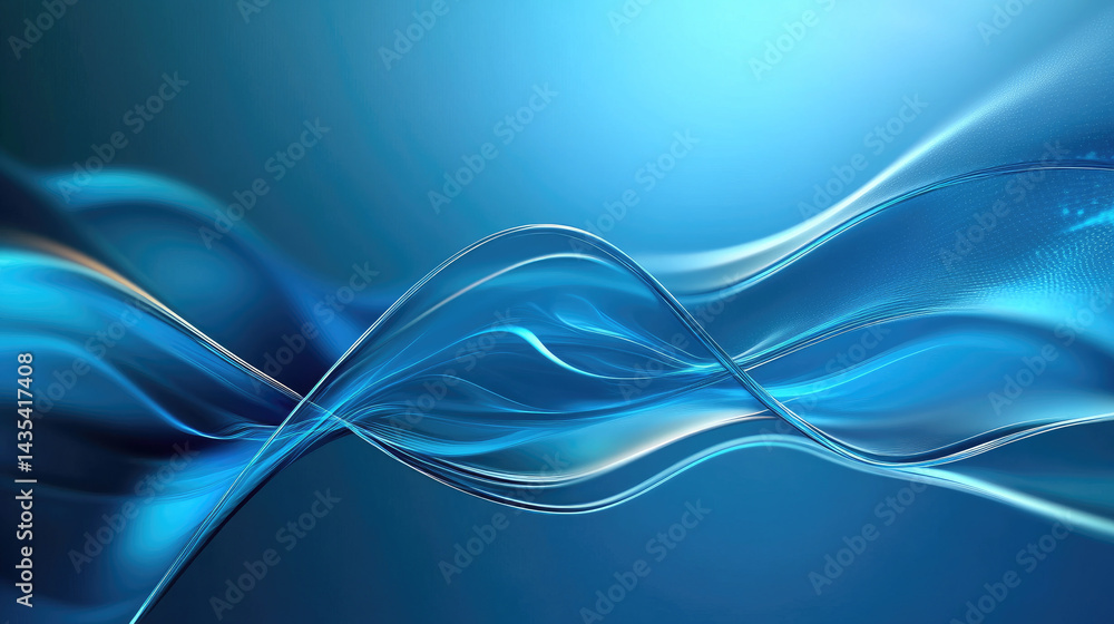 Poster streaming data flow visualization futuristic holographic display transparent blue background digital
