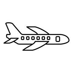 airplane icon, simple flat style, illustration, logo sign symbol pictogram template, for ui or ux isolated on white for mobile app, editable
