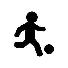 soccer person icon, simple flat style, illustration, logo sign symbol pictogram template, for ui or ux isolated on white for mobile app, editable