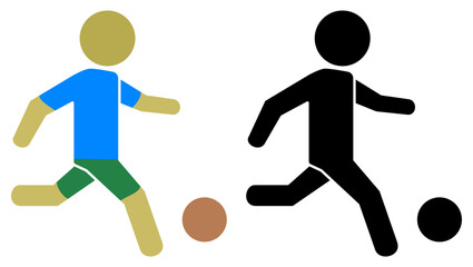 soccer person icon, simple flat style, illustration, logo sign symbol pictogram template, for ui or ux isolated on white for mobile app, editable