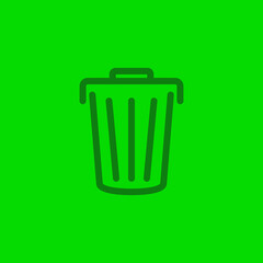 trash can icon, simple flat style, pictogram logo sign symbol vector illustration, isolated on white for mobile app