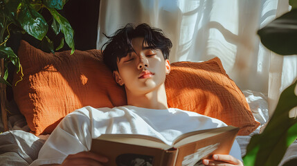 Experience the Ultimate Relaxation: A Serene Indoor Reading Environment Bathed in Natural Light and Comfort, Perfect for Mindfulness and Unwinding in Your Personal Space