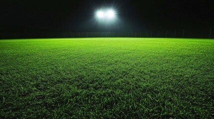 Obraz premium night football field lit by stadium lights