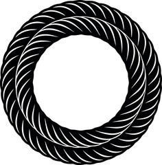 Round Rope Curve Silhouette Vector | Nautical, Twisted Line & Circular