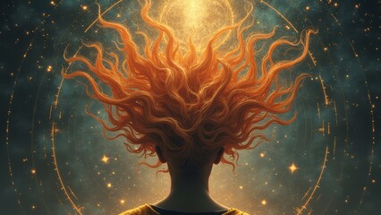 Obraz premium Flame haired women's artistic images