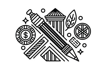 Doodle Line Icons Business and Finance Essentials