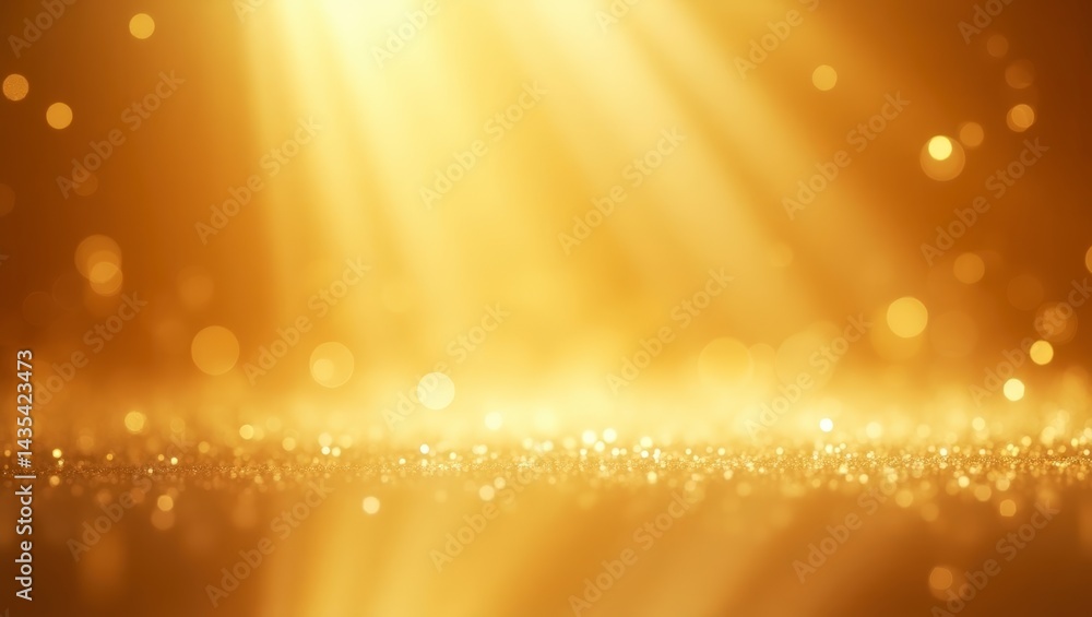 Poster golden light with sparkling bokeh