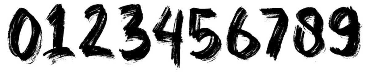 Number art black color logotype style new concepts design. brushes icon character sign symbol.  