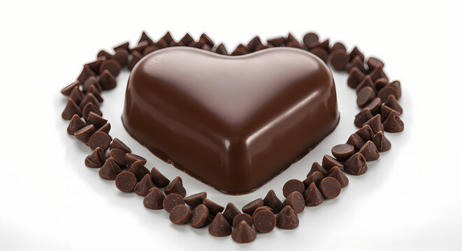 Heart Shaped Chocolate Cake with Chocolate Chips